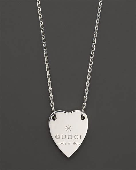 trademark heart necklace gucci|Gucci engraved heart necklace.